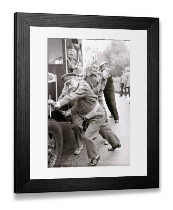Framed Print : Dads Army cast in costume to open the The Real Dads Army Framed Print : Dads Army cast in costume to open the The Real Dads Army