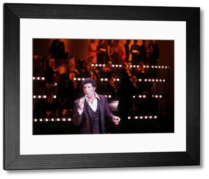 Framed Print : Tom Jones singer singing microphone suit waistcoat band Framed Print : Tom Jones singer singing microphone suit waistcoat band