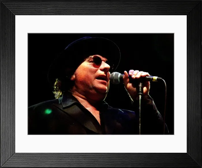 Framed Print : Rock singer Van Morrison hat glasses on stage June 1998 Framed Print : Rock singer Van Morrison hat glasses on stage June 1998