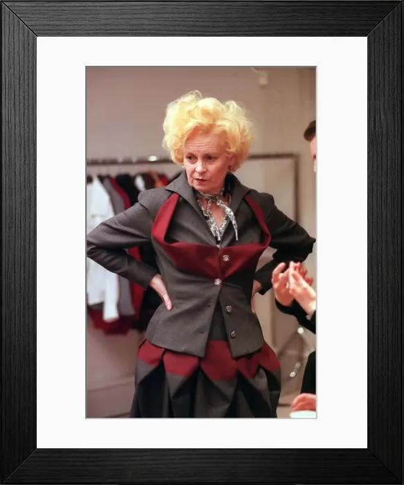 Framed Print : Lynne Johnston Clothes Show Bride of the Year February 1998 with Vivienne Westwood being Framed Print : Lynne Johnston Clothes Show Bride of the Year February 1998 with Vivienne Westwood being