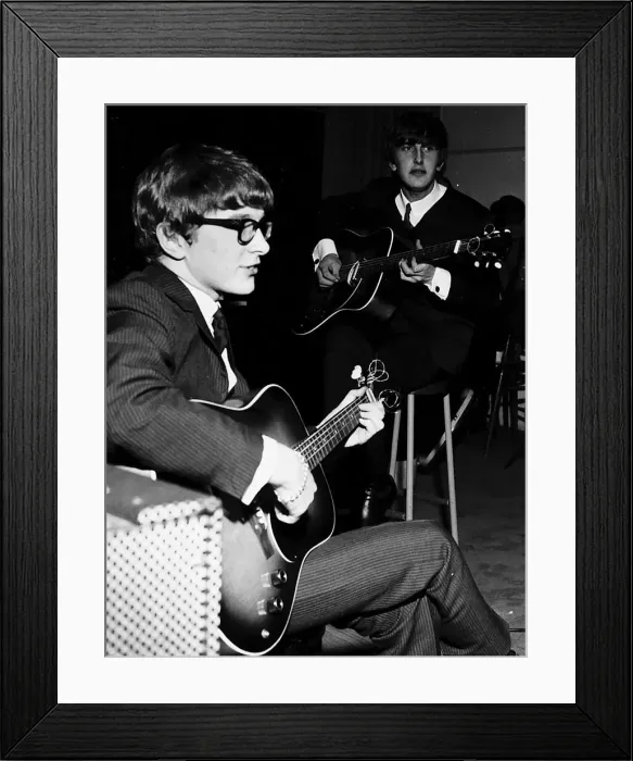 Framed Print : Peter and Gordon pop group playing guitars
