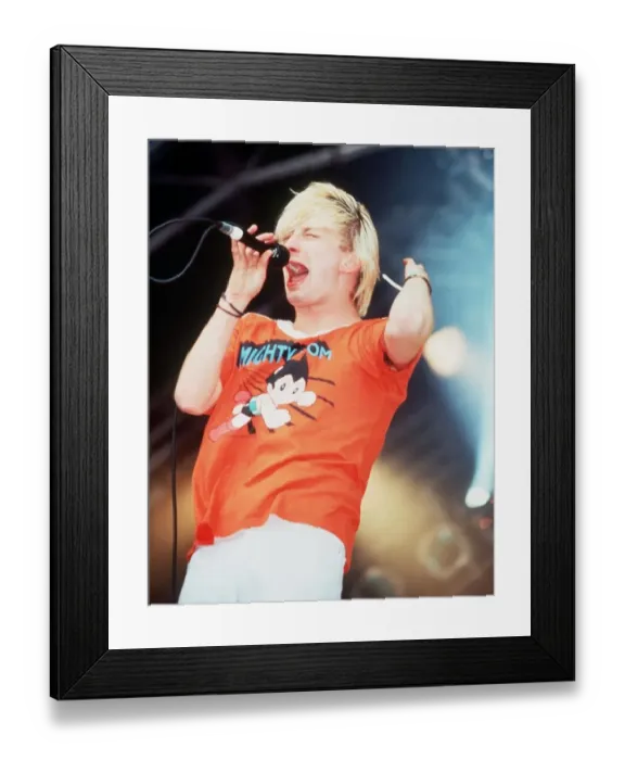 Framed Print : Thom Yorke singer of Radiohead on stage 1994 at Glastonbury Festival Framed Print : Thom Yorke singer of Radiohead on stage 1994 at Glastonbury Festival