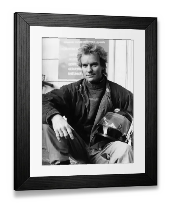 Framed Print : Sting singer with pop group Police aka Gordon Sumner 1984 Framed Print : Sting singer with pop group Police aka Gordon Sumner 1984