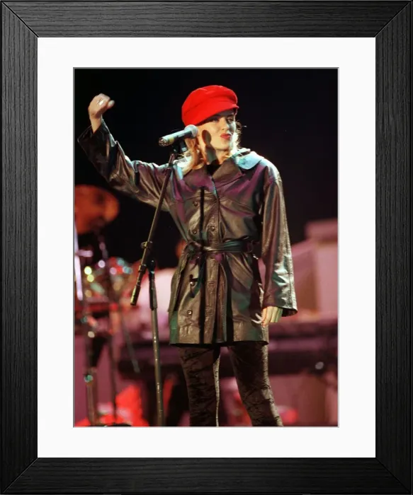 Framed Print : Kylie Minogue on stage at Glasgow SECC May 1990 Framed Print : Kylie Minogue on stage at Glasgow SECC May 1990