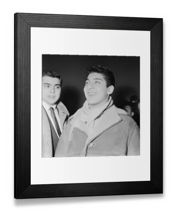 Framed Print : Canadian singer songwriter Paul Anka on arrival at London airport before his appearance