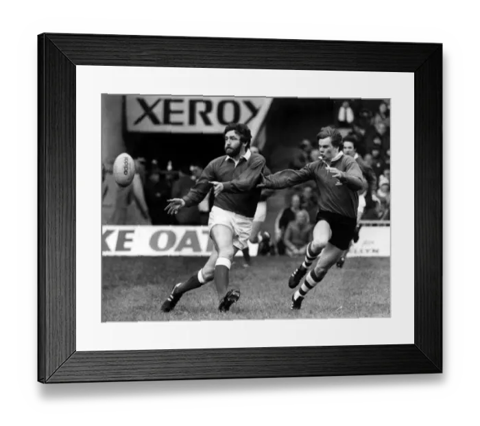 Framed Print : Sport - Rugby - Wales v Presidents XI - Ray Gravell gets the ball away for Wales as Framed Print : Sport - Rugby - Wales v Presidents XI - Ray Gravell gets the ball away for Wales as