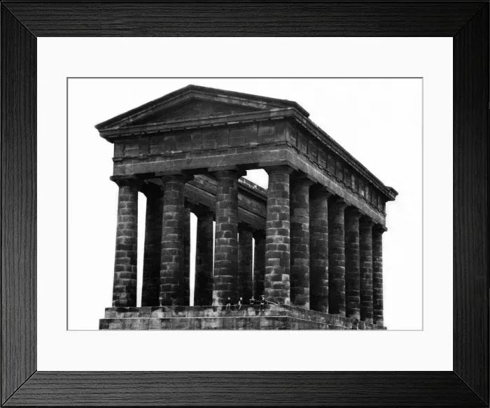 Framed Print : You can just spot a couple of children sitting on the base of Penshaw Momument