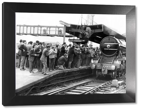 There was a brisk sale in platform tickets when the Flying Scotsman pulled into Newcastle