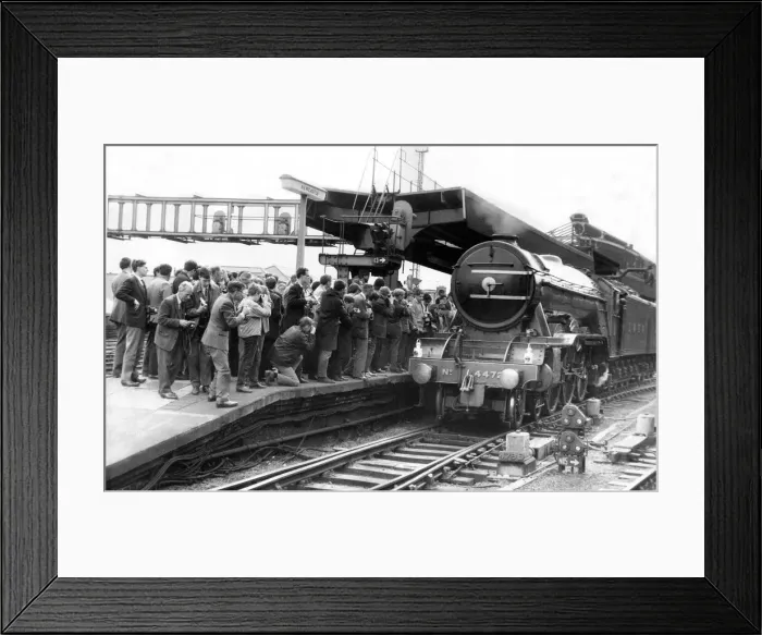 Framed Print : There was a brisk sale in platform tickets when the Flying Scotsman pulled into Newcastle