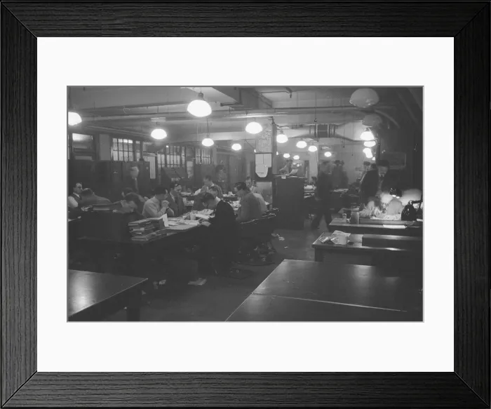 Framed Print : Daily Mirror News Room Circa 1952 Framed Print : Daily Mirror News Room Circa 1952