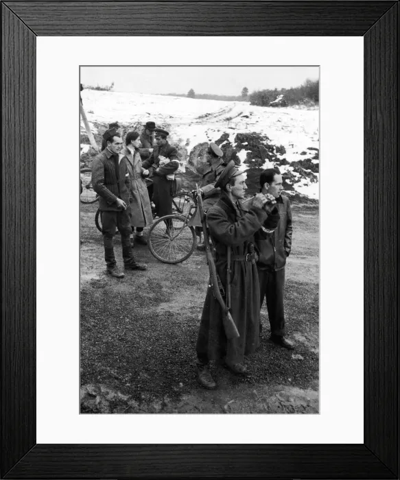Framed Print : Hungarian Revolt 1956. Freedom fighters gather on the Austrian border following Framed Print : Hungarian Revolt 1956. Freedom fighters gather on the Austrian border following
