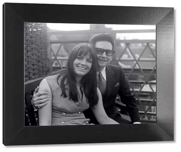 Roy Orbison with his new wife Barbara AnneMarie April 1969 in London