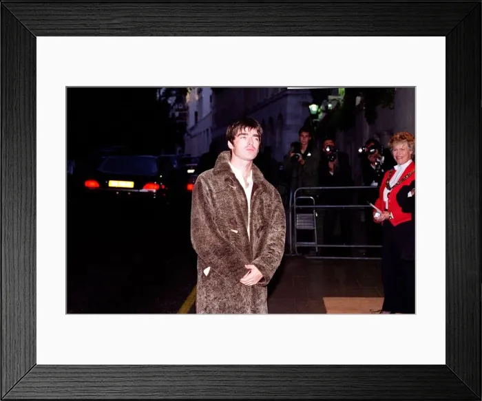Framed Print : Noel Gallagher lead singer of the pop group Oasis arriving for the Mercury awards in Framed Print : Noel Gallagher lead singer of the pop group Oasis arriving for the Mercury awards in