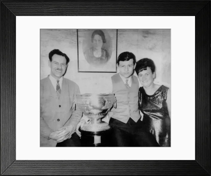 Framed Print : Alex Higgins after winning the Northern Ireland Championships just before his 18th Framed Print : Alex Higgins after winning the Northern Ireland Championships just before his 18th