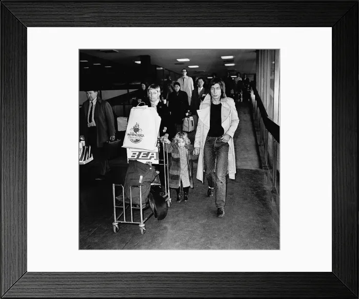 Framed Print : Rolling Stones: Charlie Watts, his wife Shirley and their three year old daughter Framed Print : Rolling Stones: Charlie Watts, his wife Shirley and their three year old daughter