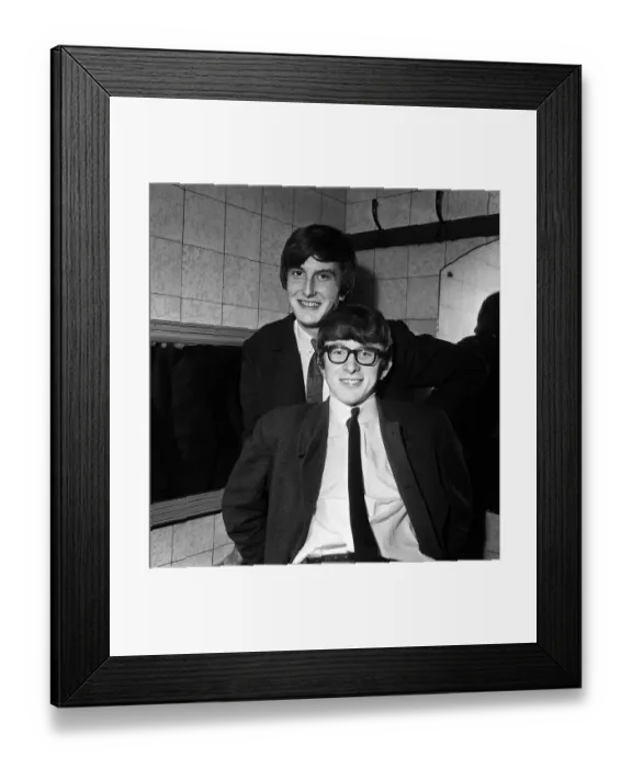Framed Print : Peter and Gordon pop duo in their dressing room at the Empire