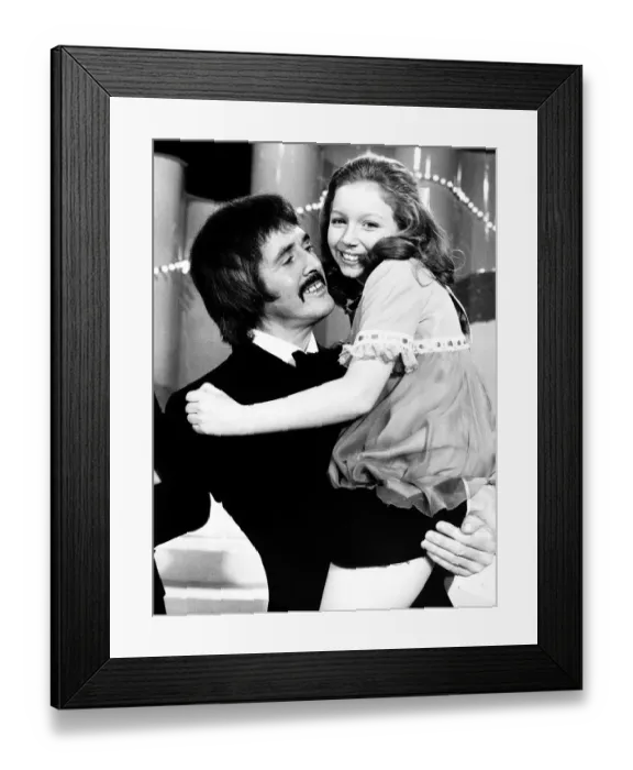 Framed Print : Lena Zavaroni Singer receives hug from her TV co-star John Stokes of The Bachelors Framed Print : Lena Zavaroni Singer receives hug from her TV co-star John Stokes of The Bachelors