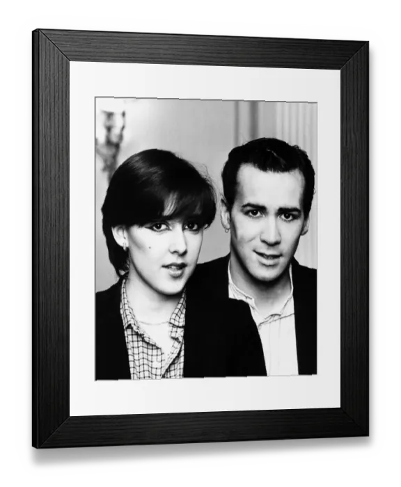 Framed Print : Phil Oakey and Joanne Catherall singers with 1982 British pop group Human League Framed Print : Phil Oakey and Joanne Catherall singers with 1982 British pop group Human League