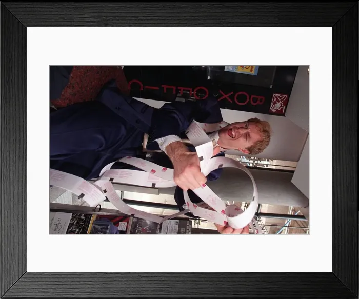 Framed Print : Jason Donovan in box office of Edinburgh Festival theatre