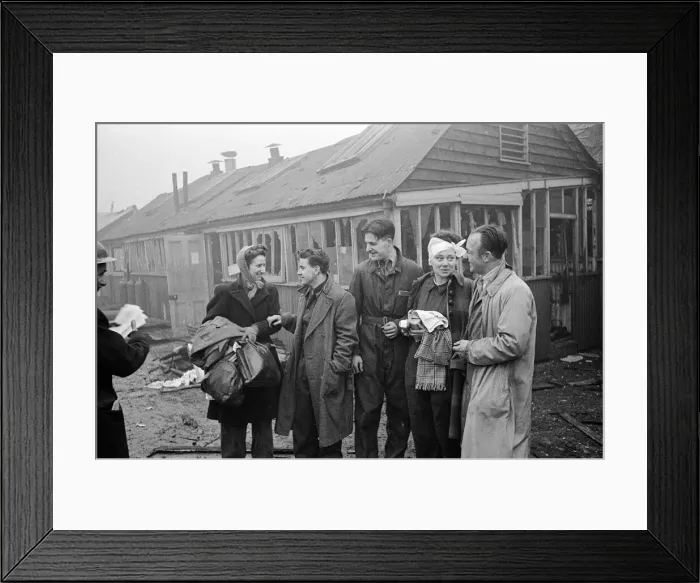 Framed Print : V2 Rocket incident at a brush factory, High Street, Waltham Cross. OPS N. F Framed Print : V2 Rocket incident at a brush factory, High Street, Waltham Cross. OPS N. F