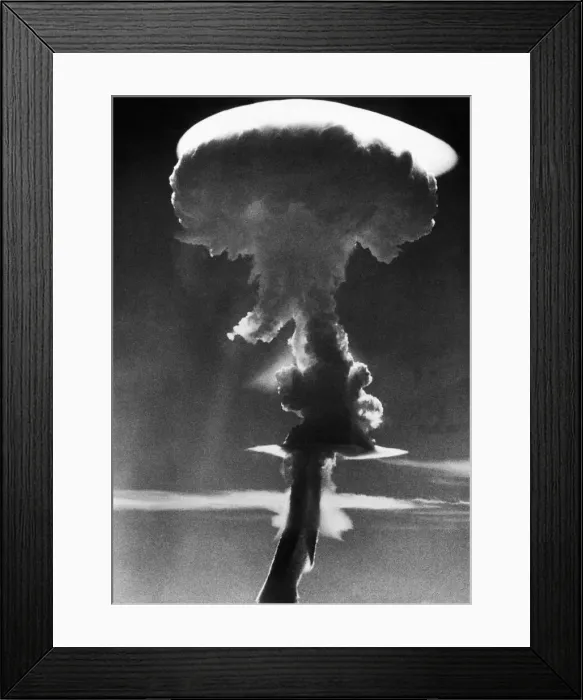 Framed Print : Nuclear cloud seen here following the detonation of the bomb named Purple Granite over Framed Print : Nuclear cloud seen here following the detonation of the bomb named Purple Granite over