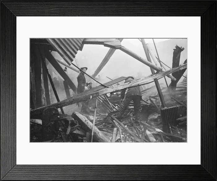 Framed Print : V2 Rocket incident at a brush factory, High Street, Waltham Cross. OPS N. F Framed Print : V2 Rocket incident at a brush factory, High Street, Waltham Cross. OPS N. F