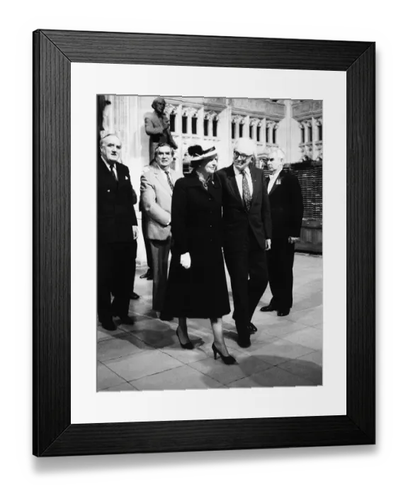 Framed Print : Michael Foot and Prime Minister Margaret Thatcher followed by Willie Whitelaw Framed Print : Michael Foot and Prime Minister Margaret Thatcher followed by Willie Whitelaw