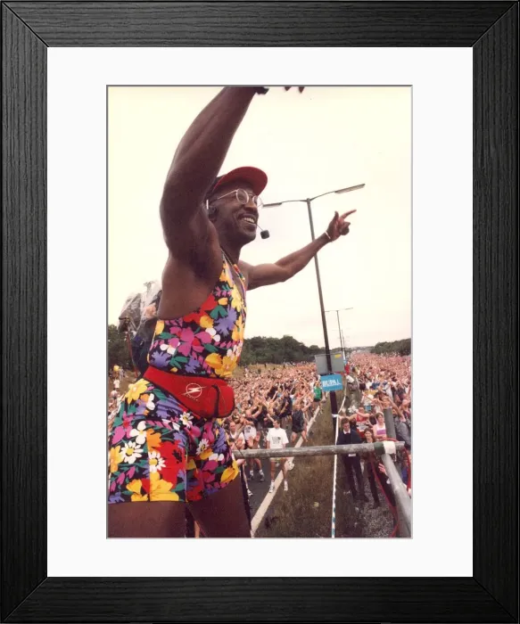 Framed Print : The Great North Run 17 September 1995 - Mr Motivator gets the runners warmed-up