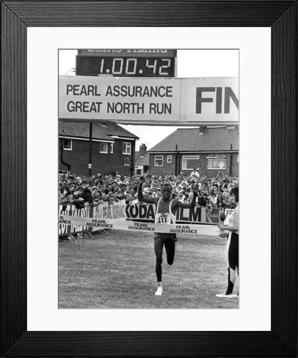 Framed Print : The Great North Run 8 June 1986 - Winner Mike Musyoki