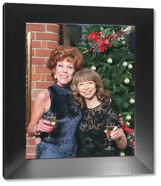 Actresses Sue Nichols and Helen Worth pictured at Coronation Street cast & crew Christmas