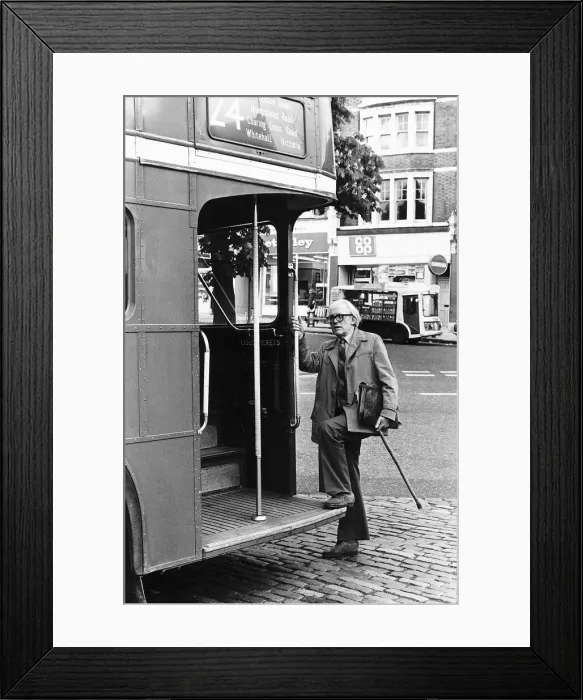Framed Print : Michael Foot MP catches a bus 12th June 1979. Local Caption Member of Parliament Framed Print : Michael Foot MP catches a bus 12th June 1979. Local Caption Member of Parliament