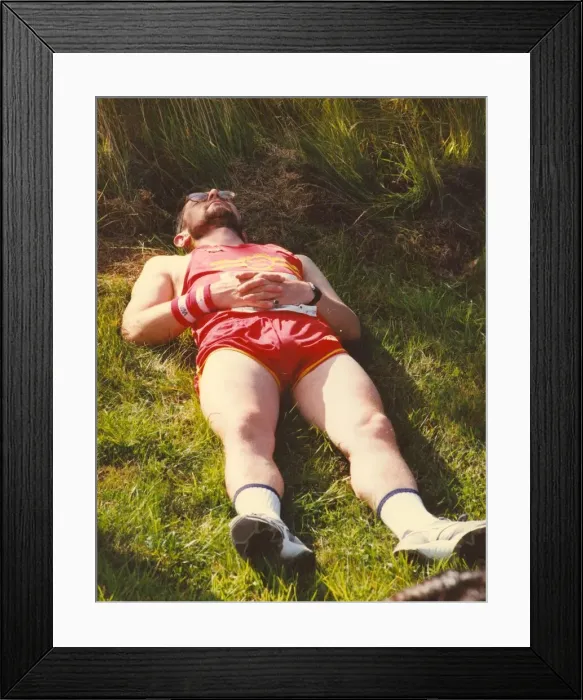 Framed Print : The Great North Run 15 September 1991 - exhausted runners after completing the race