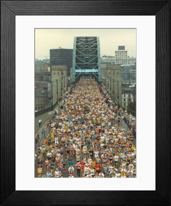 Framed Print : The Great North Run 19 September 1993 - The masses of runners pour over the Tyne Bridge Framed Print : The Great North Run 19 September 1993 - The masses of runners pour over the Tyne Bridge