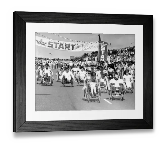 Framed Print : The Great North Run 30 June 1985 - The wheelchair race gets underway Framed Print : The Great North Run 30 June 1985 - The wheelchair race gets underway