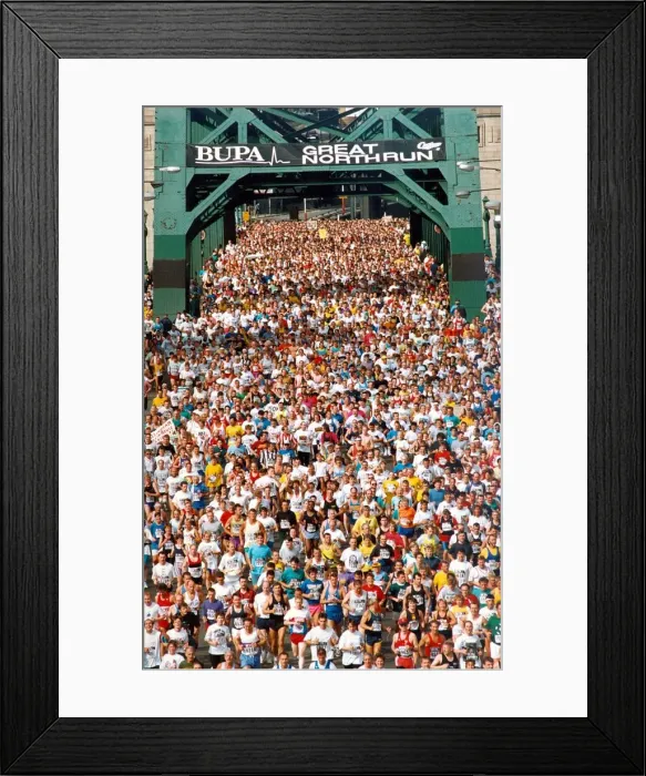 Framed Print : Great North Run, 18 September, 1994 - Competitors crossing the Tyne Bridge Framed Print : Great North Run, 18 September, 1994 - Competitors crossing the Tyne Bridge