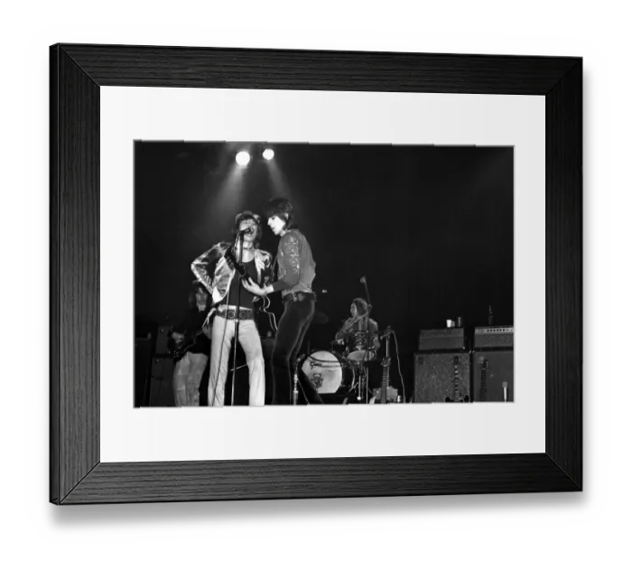 Framed Print : Rolling Stones: Mick Jagger & Keith Richards on stage at Empire Theatre, Liverpool