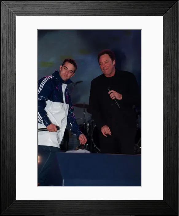 Framed Print : Tom Jones Singer February 98 Performing at Brit Awards with Robbie Williams Framed Print : Tom Jones Singer February 98 Performing at Brit Awards with Robbie Williams