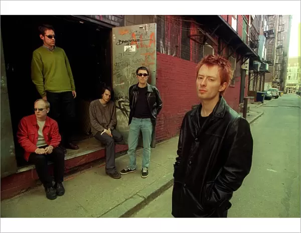 Radiohead pop group to play at T in the Park standing doorway back alley April 1996