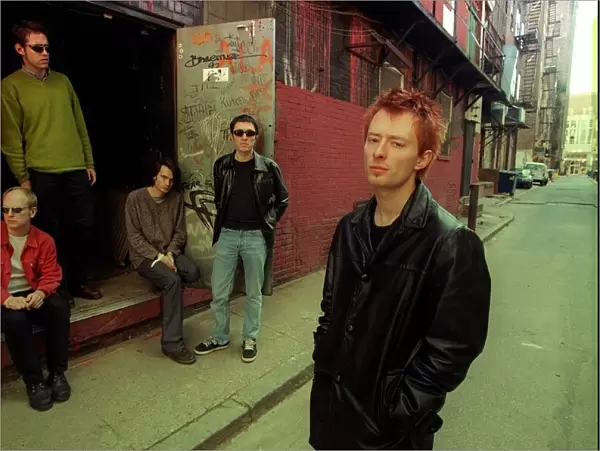 Radiohead pop group to play at T in the Park standing doorway back alley April 1996