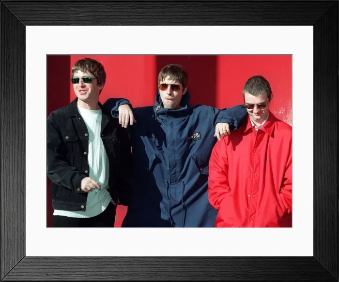 Framed Print : Oasis members of the pop group Framed Print : Oasis members of the pop group