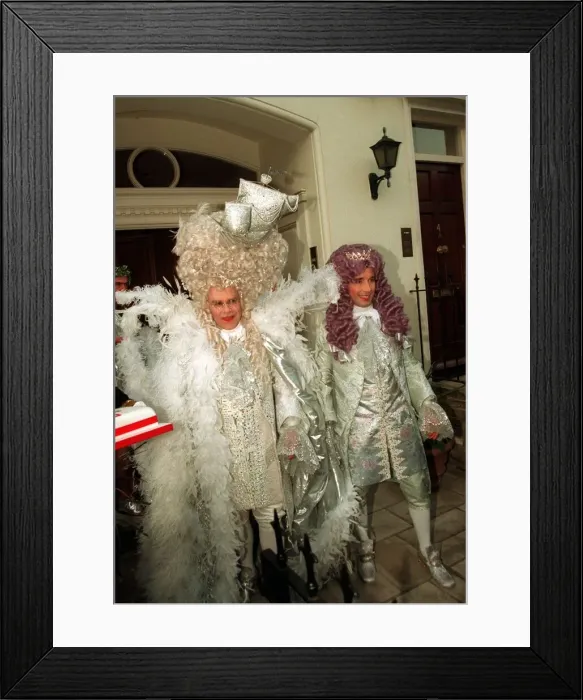 Framed Print : Elton John as Louis X1111 at Palais for 50th birthday April 1997 party Framed Print : Elton John as Louis X1111 at Palais for 50th birthday April 1997 party