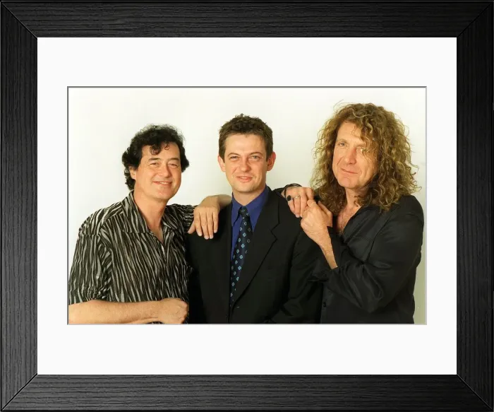 Framed Print : Jimmy Page former lead guitarist with Robert Plant former lead singer in the pop group