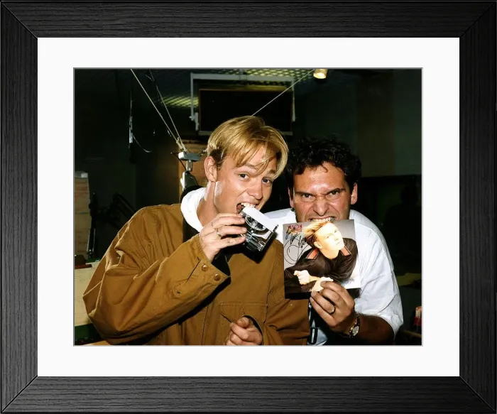Framed Print : Jason Donovan Singer withcapital DJ Mick Brown Framed Print : Jason Donovan Singer withcapital DJ Mick Brown