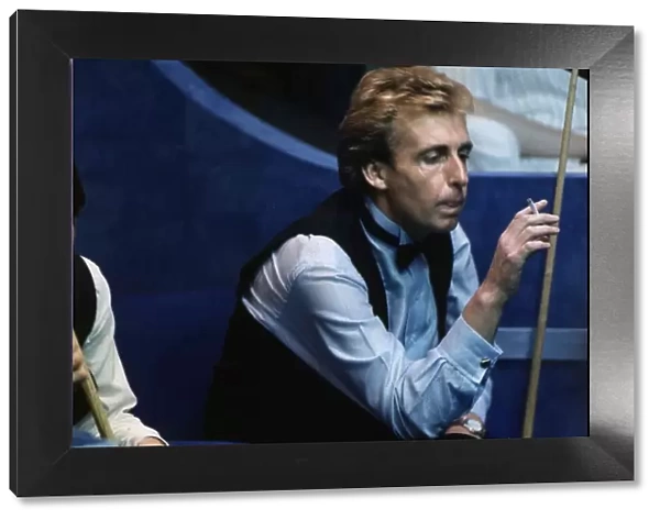 Terry Griffiths Snooker and Alex Higgins during a Snooker match both in their seats