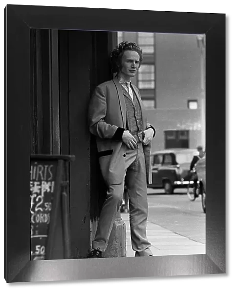 Malcolm McLaren poses as teddy boy in March 1972