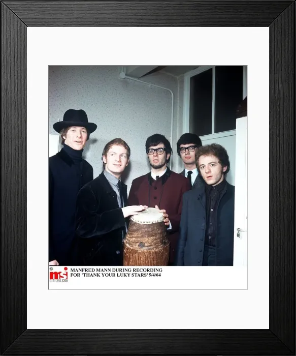 Framed Print : Pop group Manfred Mann during recording of Thank 1964 your lucky stars show