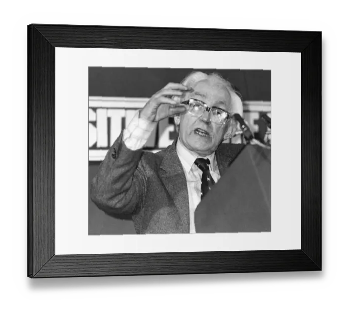 Framed Print : Labour Party leader Michael Foot making his speech, which lasted 45 minutes