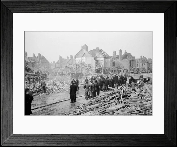 Framed Print : V2 Rocket incident at Farrant Avenue, Lordship Lane, Wood Green Framed Print : V2 Rocket incident at Farrant Avenue, Lordship Lane, Wood Green