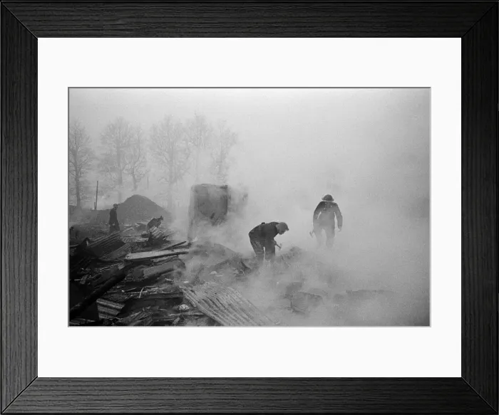 Framed Print : V2 Rocket incident at a brush factory, High Street, Waltham Cross. OPS N. F Framed Print : V2 Rocket incident at a brush factory, High Street, Waltham Cross. OPS N. F