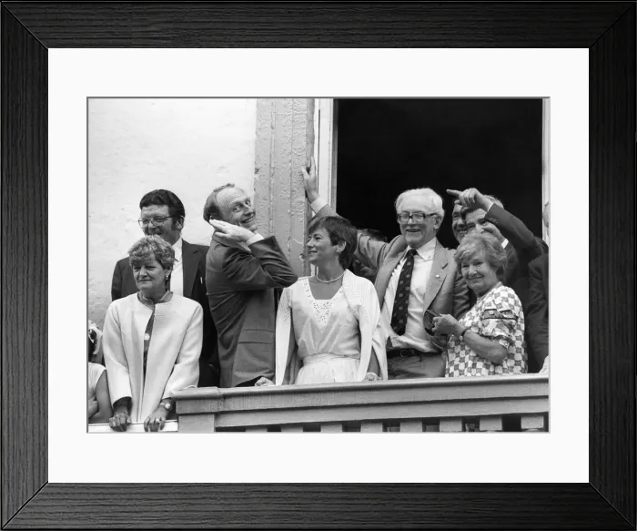 Framed Print : Neil Kinnock with Michael foot at Durham miners gala. July 1983 P031982 *** Local Caption Framed Print : Neil Kinnock with Michael foot at Durham miners gala. July 1983 P031982 *** Local Caption